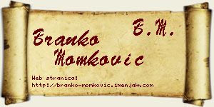 Branko Momković vizit kartica